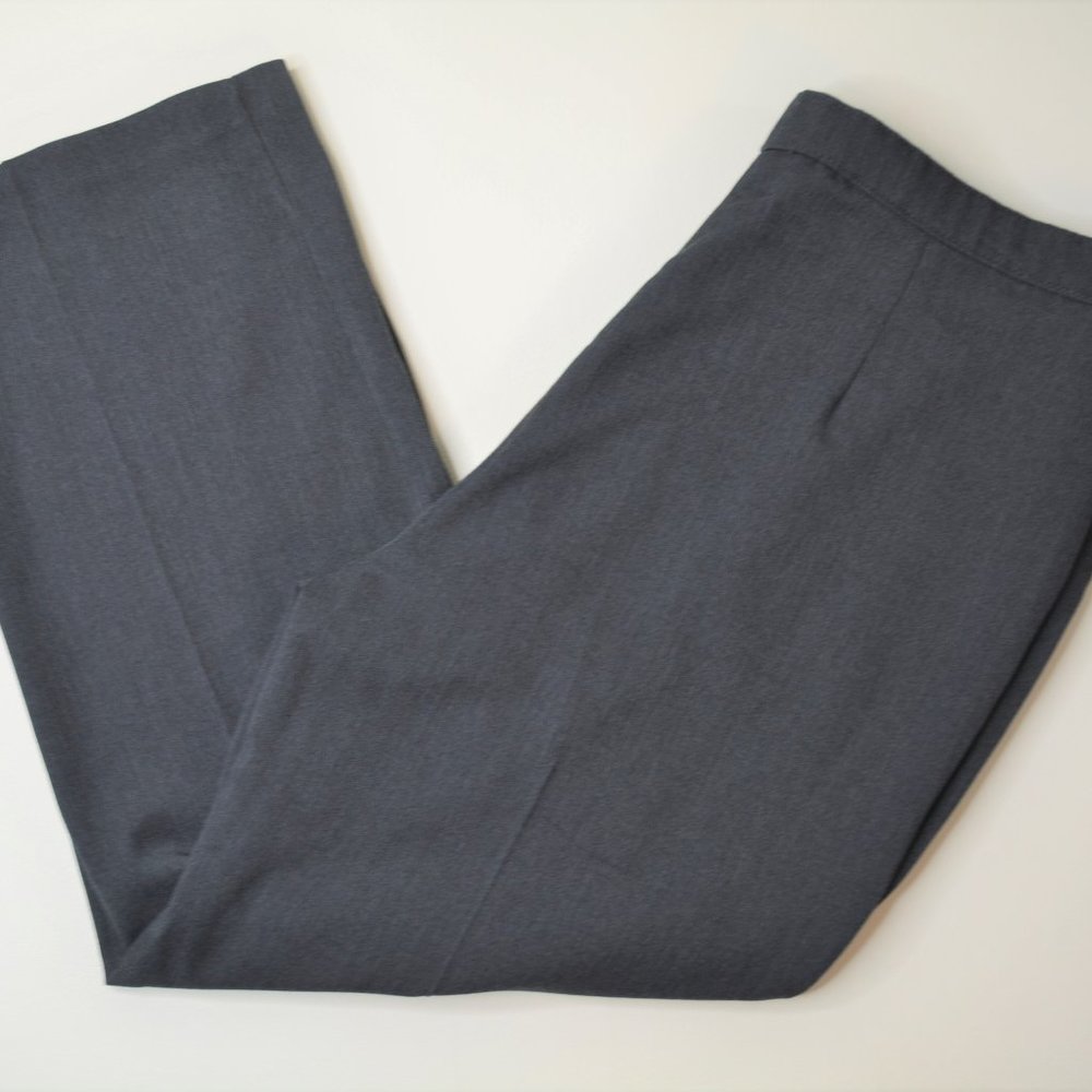 Investments Size 16P PETITE SHORT Womens GRAY Straight Leg‎ TROUSER Dress PANTS